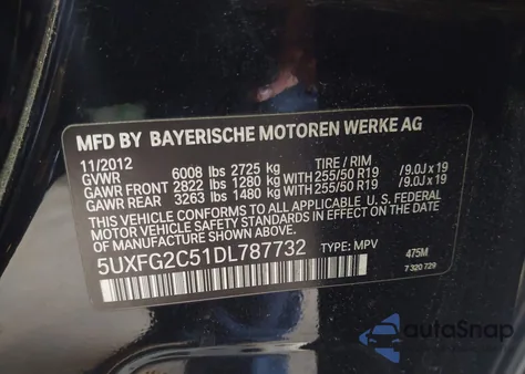 2013 BMW X6 xDrive35I from USA, damaged, VIN 5UXFG2C51DL787732
